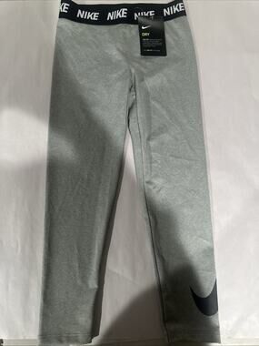 NIKE /DRI-FIT Girls, Sport Essential Leggings, Dark Grey Heather Size 6